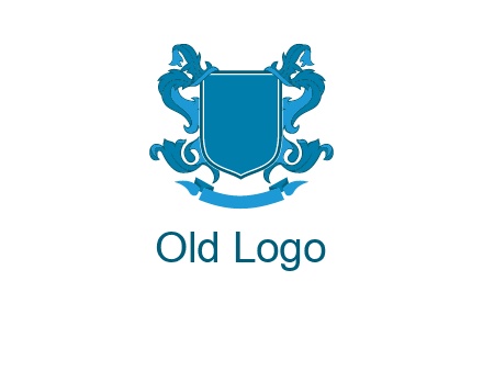 shield with ribbons logo
