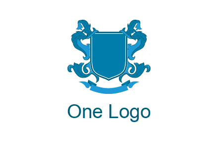 shield with ribbons logo