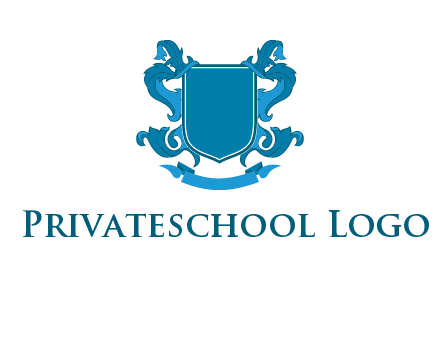 shield with ribbons logo