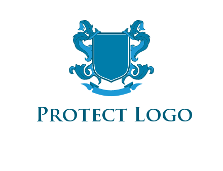 shield with ribbons logo