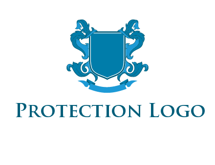 shield with ribbons logo