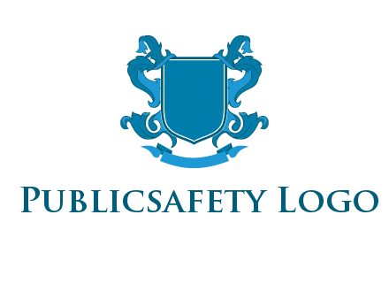 shield with ribbons logo