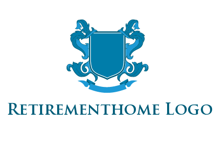 shield with ribbons logo