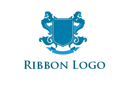 shield with ribbons logo
