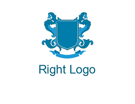 shield with ribbons logo
