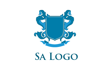 shield with ribbons logo