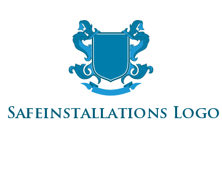 shield with ribbons logo