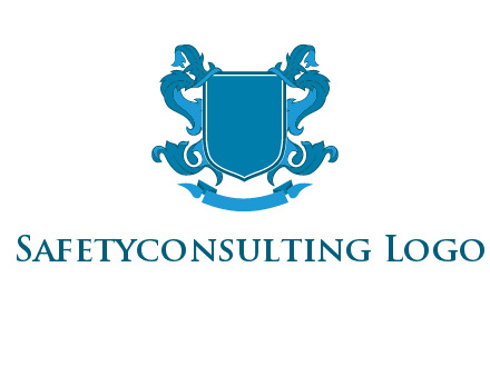 shield with ribbons logo