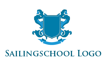 shield with ribbons logo