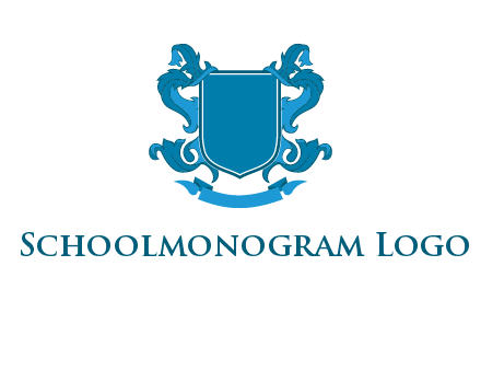 shield with ribbons logo