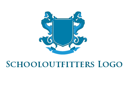 shield with ribbons logo