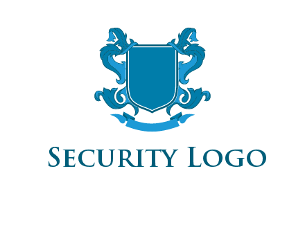 shield with ribbons logo