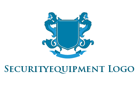 shield with ribbons logo