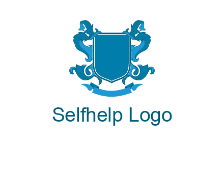 shield with ribbons logo