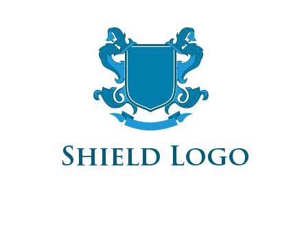 shield with ribbons logo