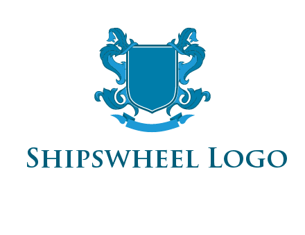 shield with ribbons logo