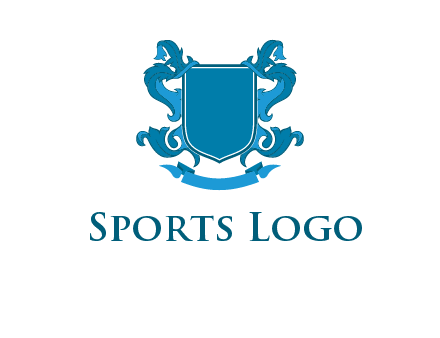 shield with ribbons logo