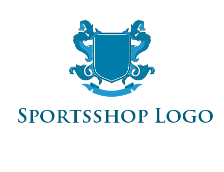 shield with ribbons logo