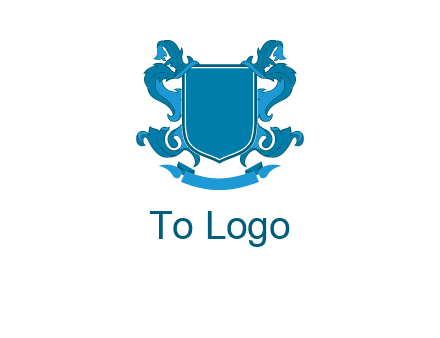 shield with ribbons logo