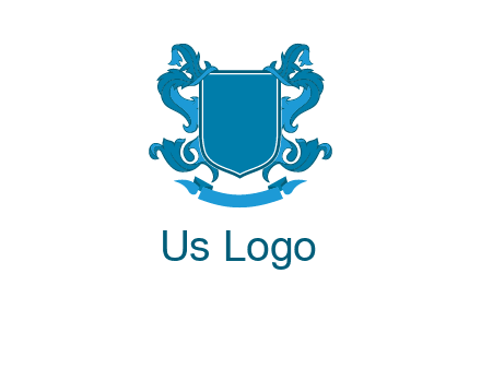 shield with ribbons logo