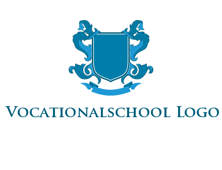 shield with ribbons logo