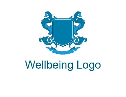 shield with ribbons logo
