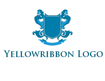 shield with ribbons logo