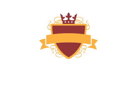shield with crown and banner logo