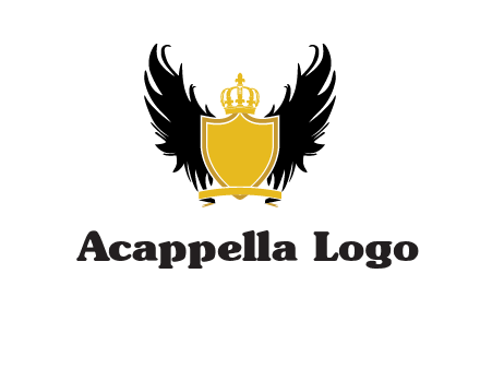 shield with crown and wings logo