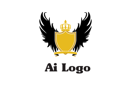 shield with crown and wings logo