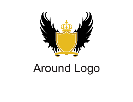 shield with crown and wings logo