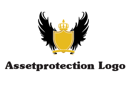 shield with crown and wings logo