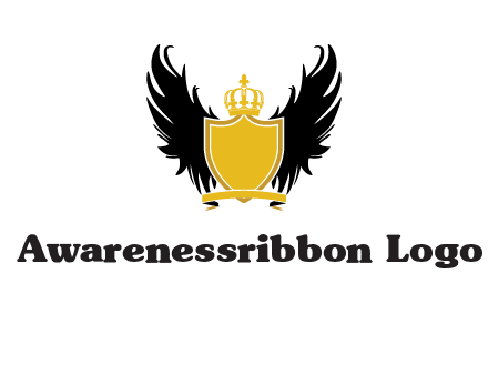 shield with crown and wings logo