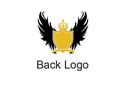 shield with crown and wings logo