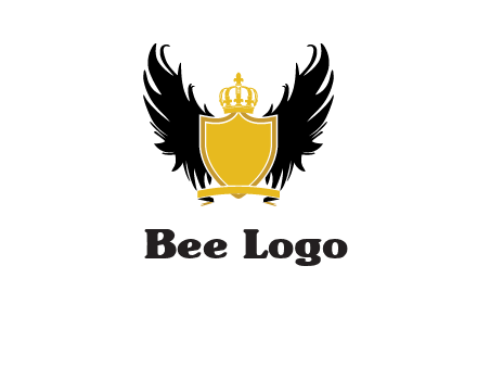 shield with crown and wings logo