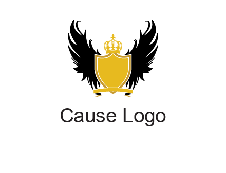 shield with crown and wings logo