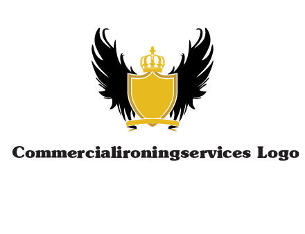 shield with crown and wings logo