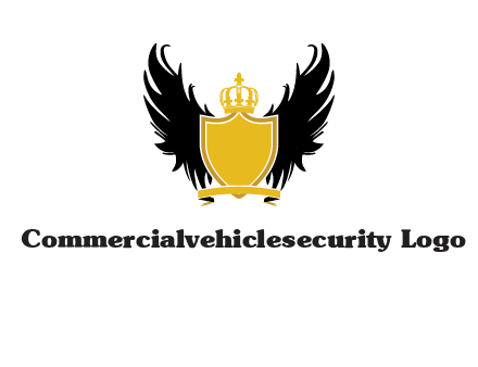 shield with crown and wings logo