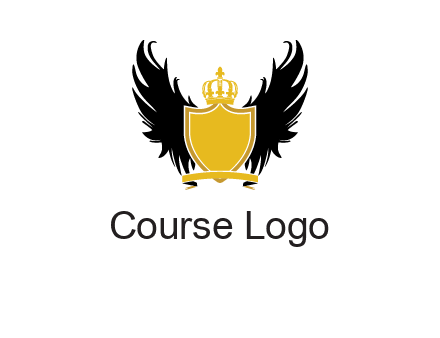 shield with crown and wings logo