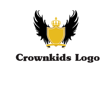 shield with crown and wings logo