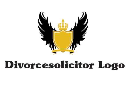 shield with crown and wings logo