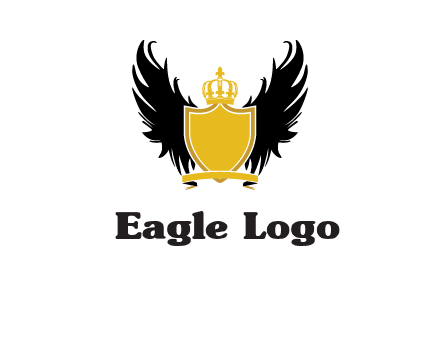 shield with crown and wings logo