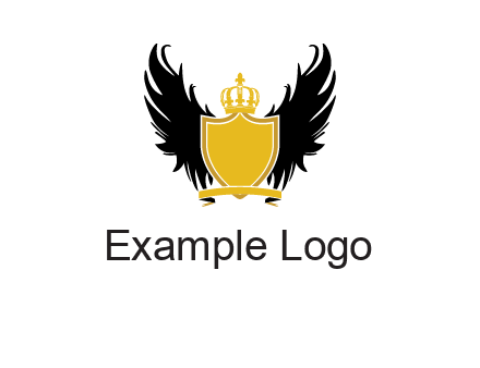 shield with crown and wings logo