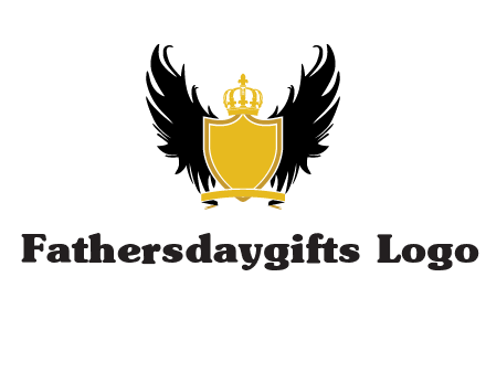 shield with crown and wings logo
