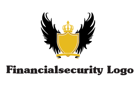 shield with crown and wings logo