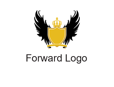 shield with crown and wings logo