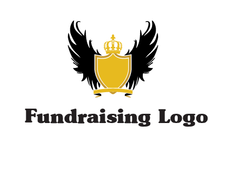 shield with crown and wings logo