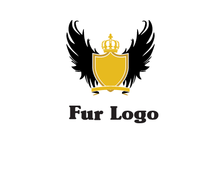 shield with crown and wings logo