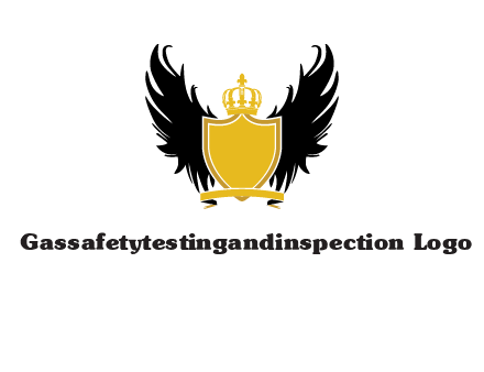 shield with crown and wings logo