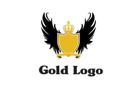 shield with crown and wings logo